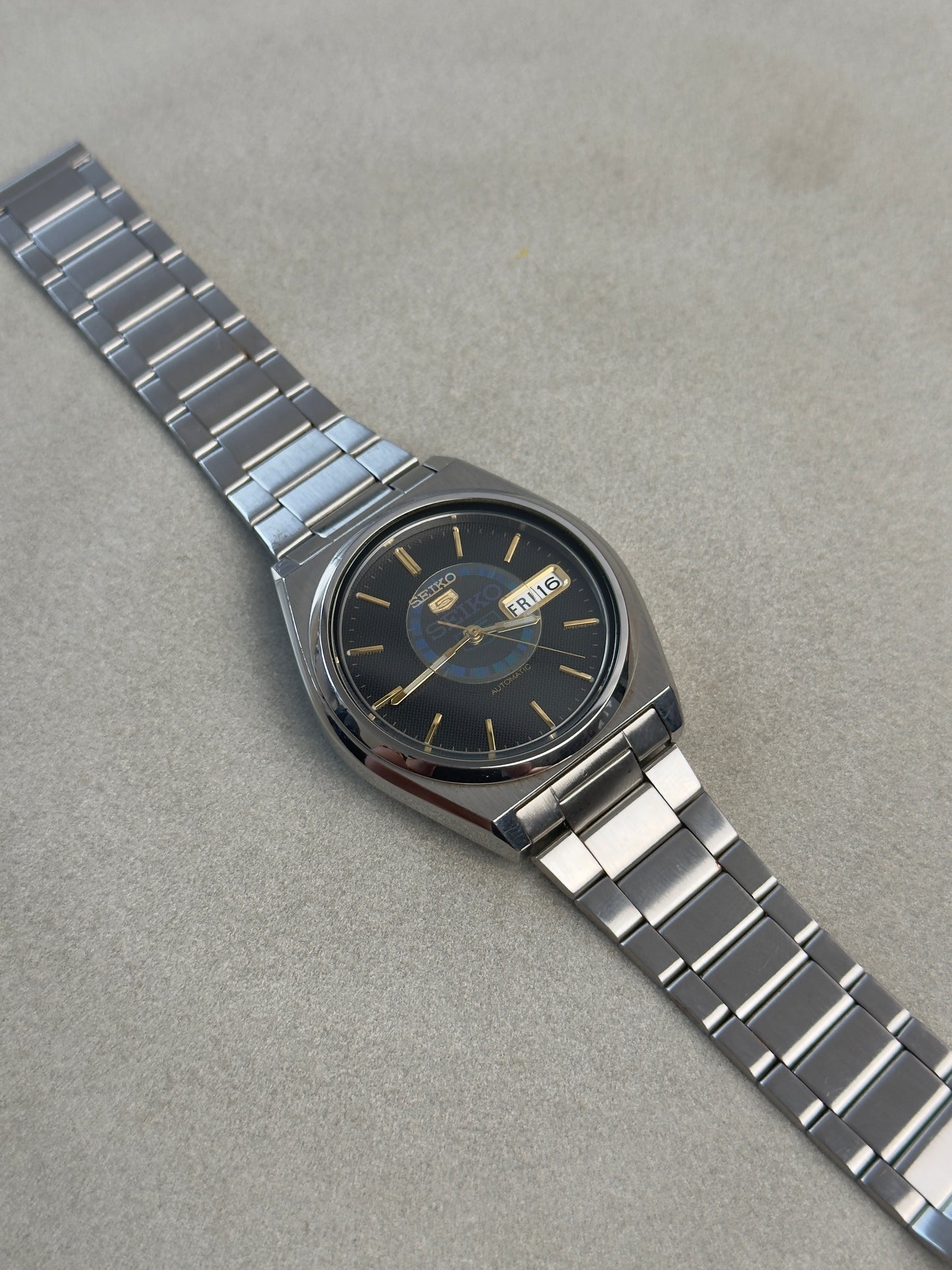 Seiko 5 7S26-8760 ‘New Old Stock’ Black Textured