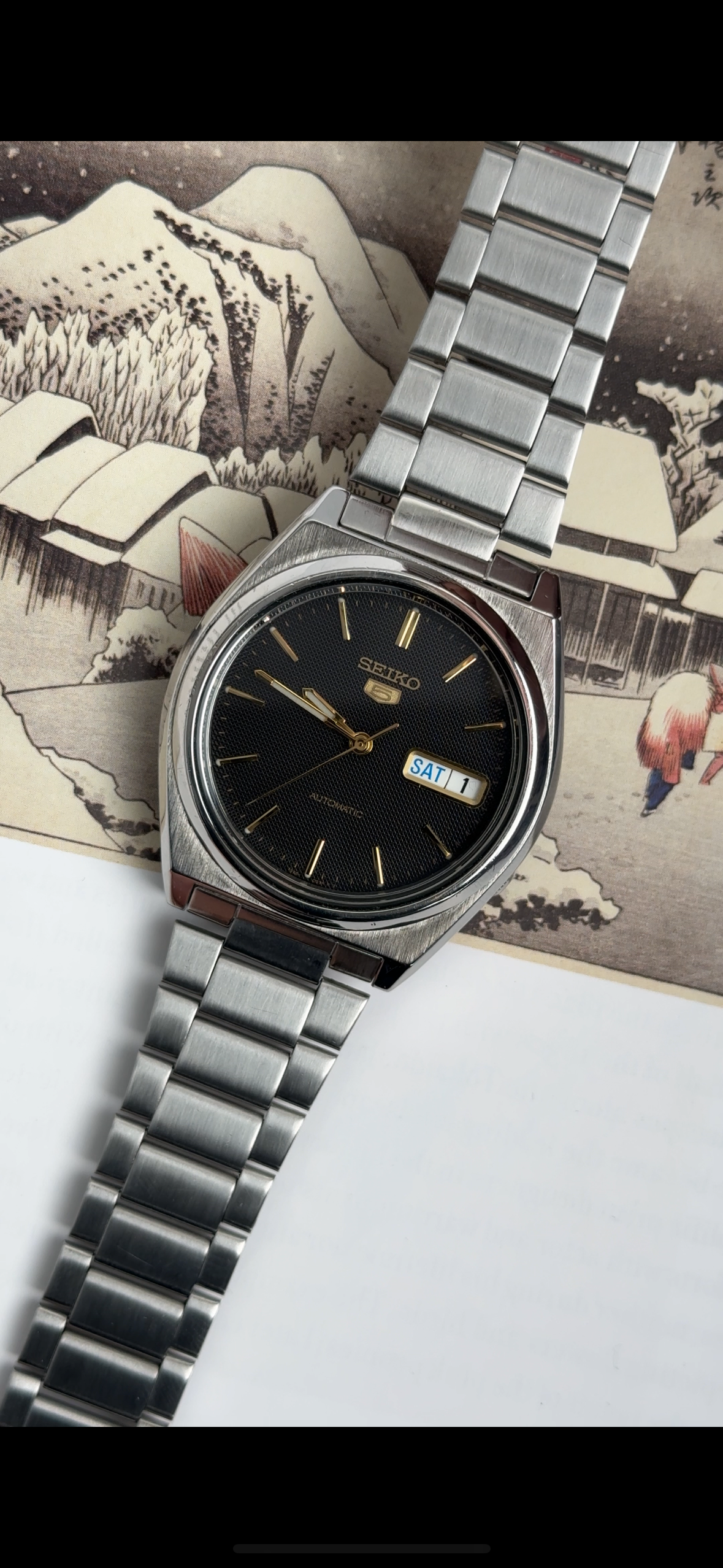 Seiko 5 7S26 Black Textured Dial