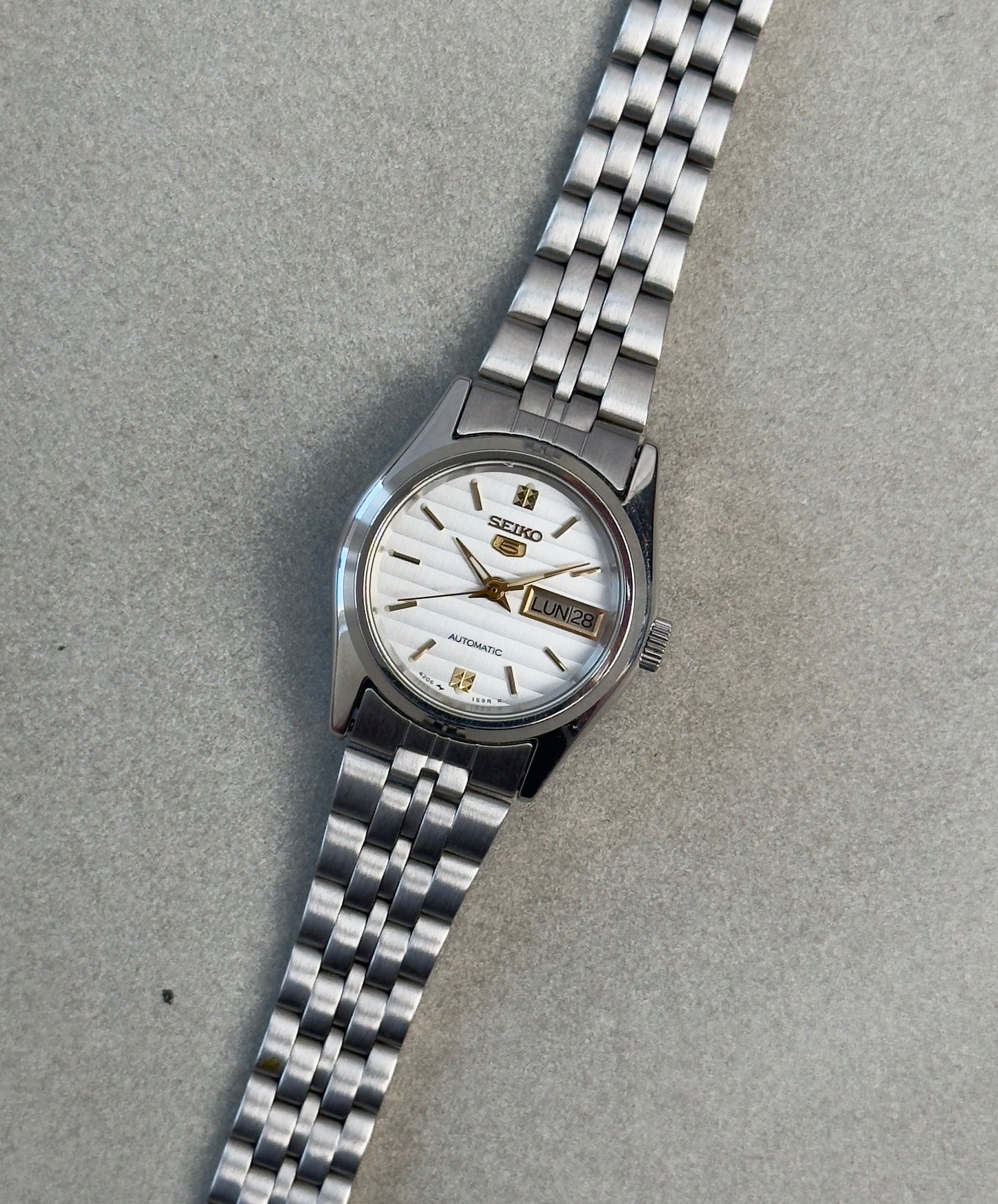 Ladies Seiko 5 White ‘Striped’